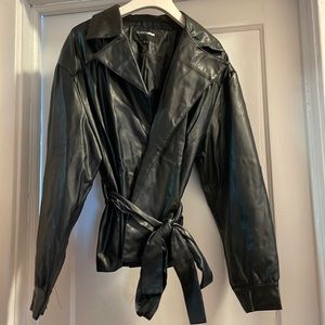 Faux Leather Coat